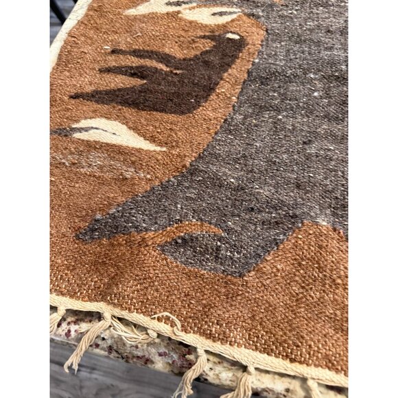 Vtg Hand Woven Egyptian Pictorial Tree of life  Kilim Rug Wool Tapestry  Art - Picture 8 of 11